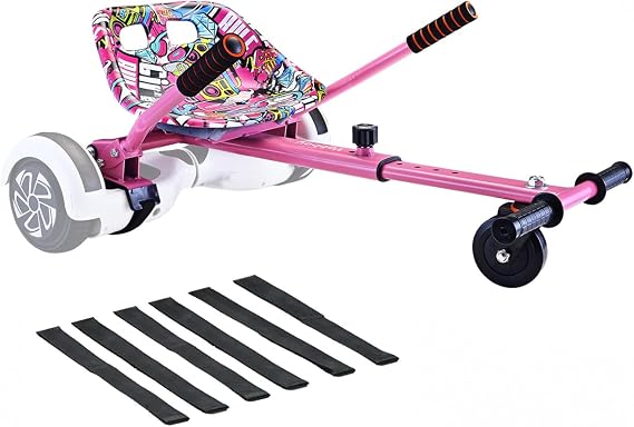 Eco-Friendly Hoverboard Seat Attachment | Colorful Printed Seat, Swivel Wheel & Adjustable Length, Fits 6.5", 8", 8.5" & 10" Hoverboards for Kids & Teens