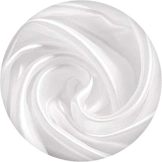 White Satin Charmeuse Silky Fabric | Medium Weight - Fashion Crafts | 60" Inch Wide- 20 Yards by Roll | Durable for Wedding Dress Gowns, Costumes, Table Sheet and Decorations