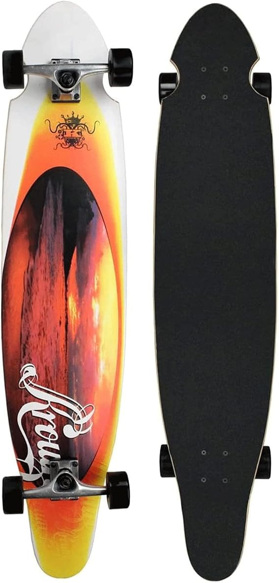 Krown Kicktail Orange Sunset Longboard Complete 9x43