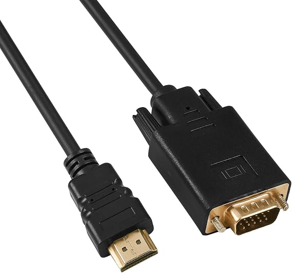 HDMI to VGA Cable Gold-Plated Adapter 1080P HDMI Male to VGA Male Active Video Converter Cord (6 Feet/1.8 Meters)