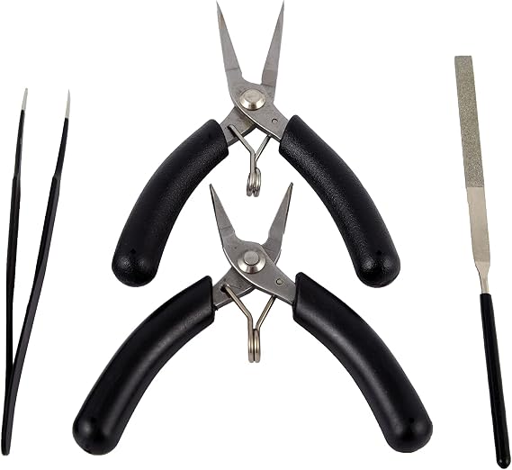 Metal Model Tools, Metal DIY Model Bending Tool Set, 3D Metal Puzzle Assembly Tools Include 4 Piece Tool Kit, Great Assistant for 3D Metal Jigsaw Puzzles Assembly by Metal-Time