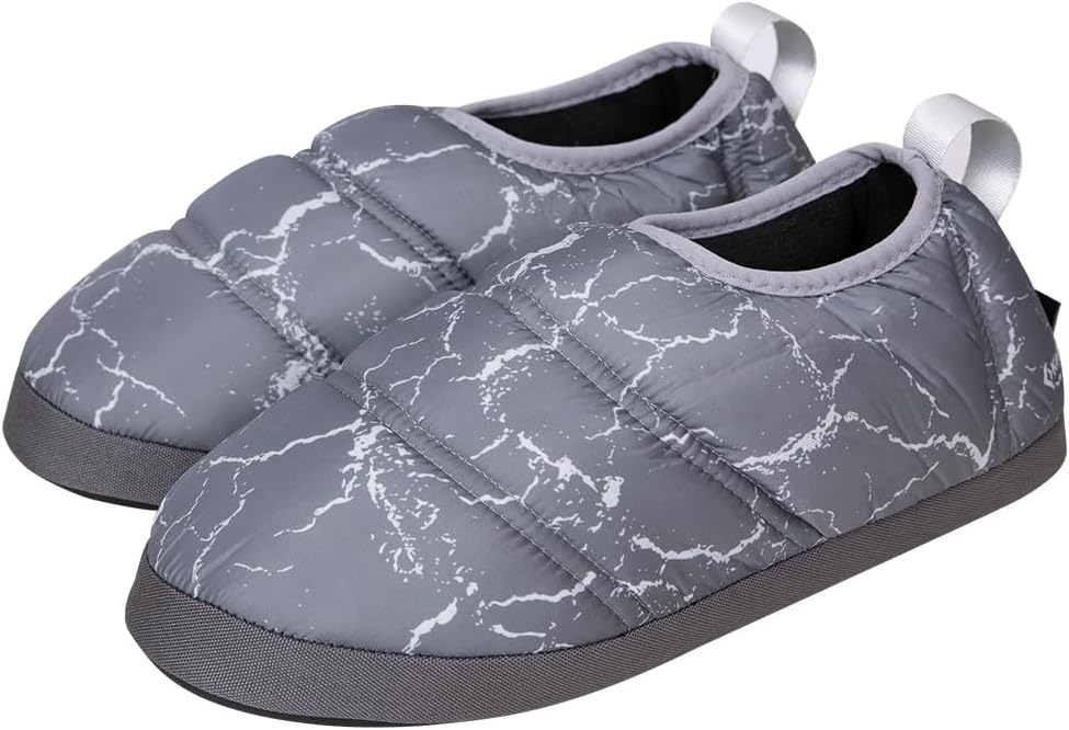 KingCamp Unisex Warm Camping Slippers Soft Winter Slippers with Non Slip Rubber Sole & Carry Bag