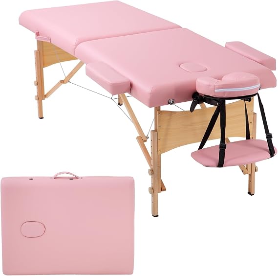 PayLessHere BestMassage | Portable Massage Table | 28" Wide, Pink
