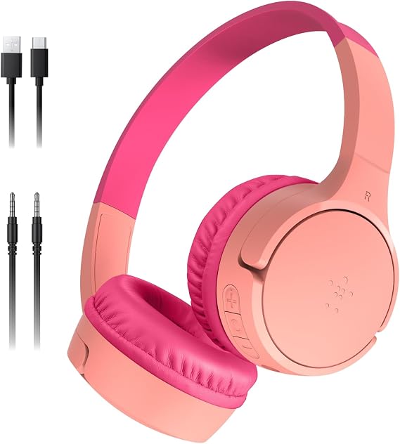 Belkin SoundForm Mini Bluetooth Kids Headphones, On Ear, 30H Battery Life