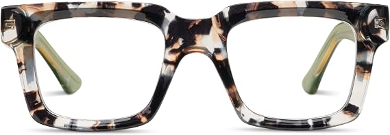 Peepers Reading Glasses for Women +2.50, Sand Quartz/Green, Spotlight | Square frame, UV400 protection, scratch-resistant lenses, anti-reflective coating, spring hinges, lightweight