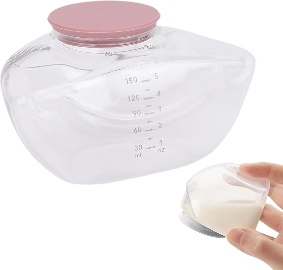 Milk Collection Cup Replacement Compatible with Momcozy M9 Breast Pump Accessories, 150ml PP Silicone Reusable Milk Collector with Duckbill Valve, Tight Seal, No Backflow