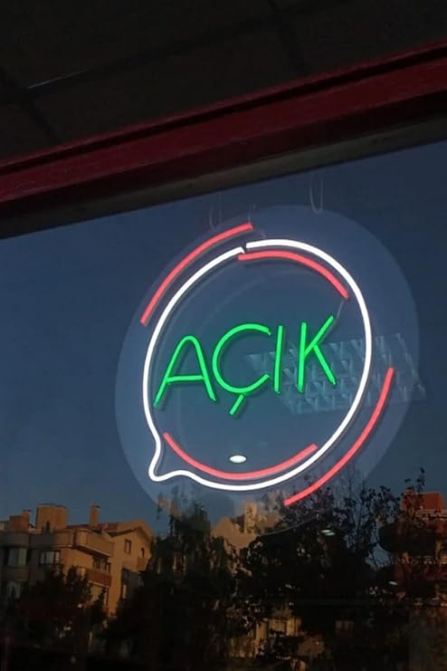 Açık Neon Led Dekoratif Duvar Yazısı Tabelası Aydınlatması Gece Lambası