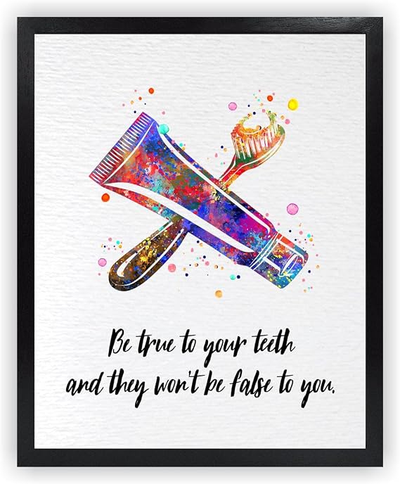 Dignovel Studios 8X10 Unframed Toothbrush Life Wisdom Inspirational Quote Dentist Office Dental Watercolor Art Print Poster Wall Hanging Decor DN874