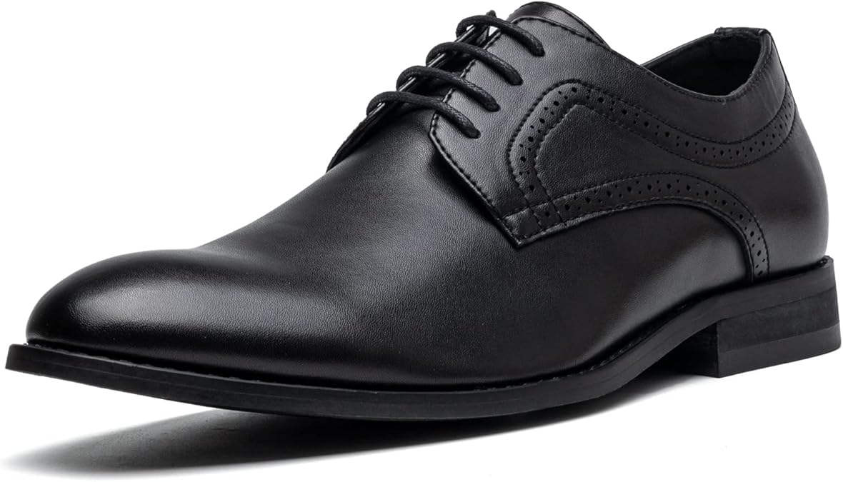 Men's Oxford Formal Dress Shoes Comfortable Classic Business Lace Up Derby Plain Toe