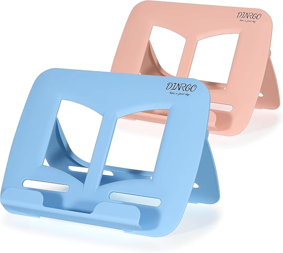 Book Stand - Portable Document Holder for Kitchen, Reading, Desk, Supporting Cook Books, Music Books, iPads, with Multiple Positions and Page, Stylish & Sturdy