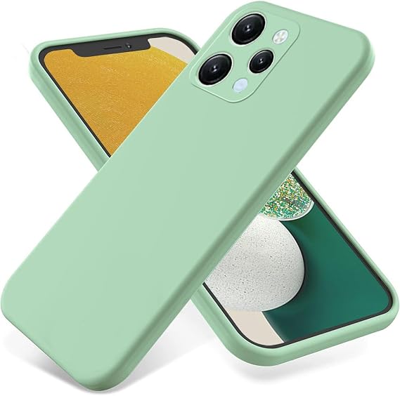 for Xiaomi Redmi 12 4G Case,Redmi 12 4G Slim Case, Liquid Silicone Gel Rubber Shockproof Slim Phone Case Bumper Cover Full Body Protection Designed for Women Men -Green