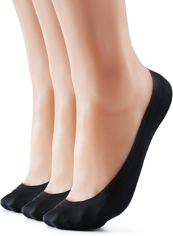 No Show Socks Women Nylon Low Non-Slip Thin Liner Socks for Flats