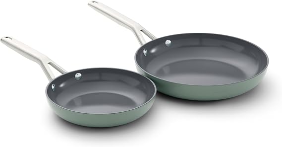Calphalon® Ceramic Non-Stick Frying Pan Set, 8" and 10", Silver Ash