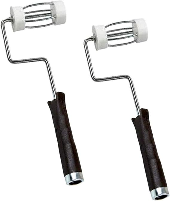 2 ALAZCO Heavy Duty Paint Roller Frame 3" for Small Areas Edges and Corners - Ergonomic Nonslip Handle