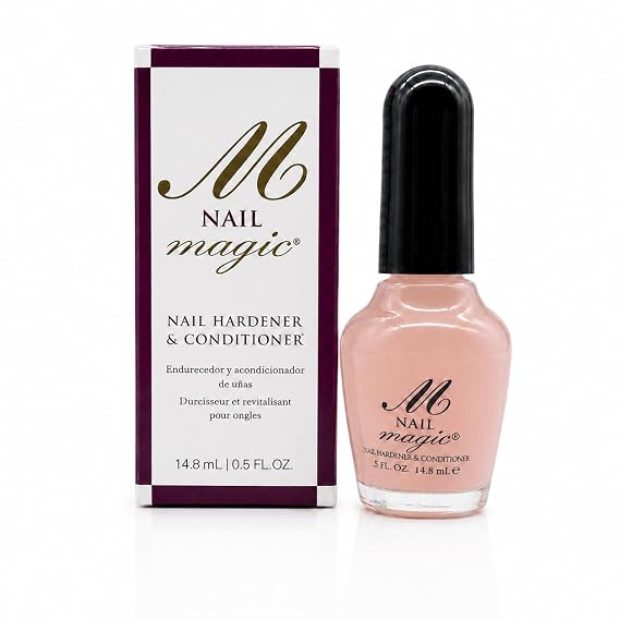 Nail Magic Nail Hardener & Conditioner, Assists with Chipping, Peeling, Brittle Fingernails, Strengthens, Conditions, Hardens Nails, 0.5 fluid oz | nail strengthener and growth formula, hardener for weak brittle nails, clear coat, quick drying