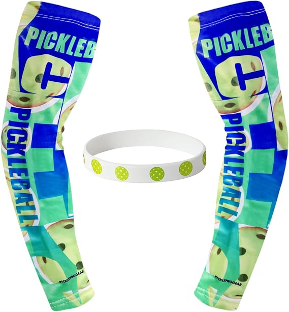 Pickleball Arm Sleeves for Players - M/L Size | Compression Fit, UV Protection | 5 Stylish Designs (Colorful Arm Sleeves)