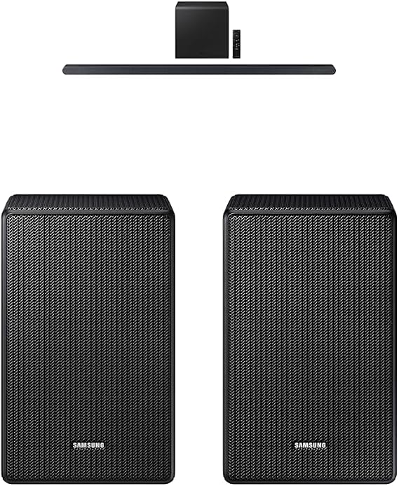 SAMSUNG S800D 3.1.2ch Soundbar w/Wireless Dolby Atmos Audio, Ultra Slim Design, HW-S800D/ZA (Newest Model) 9500S Rear Speaker Kit - Wireless Dolby Atmos/DTS: X (SWA-9500S, 2021 Model), Black