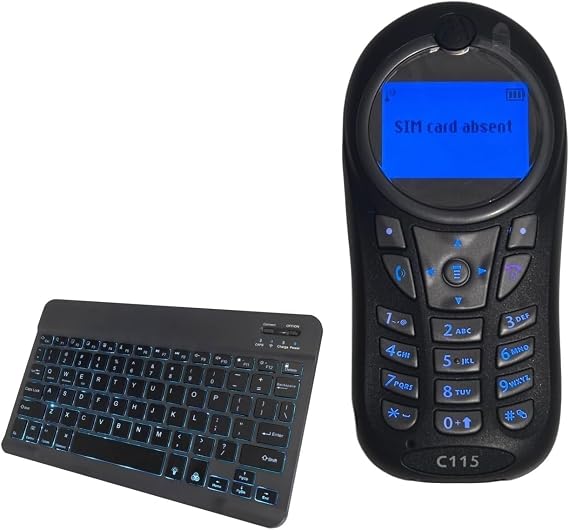 BoxWave Keyboard Compatible with Motorola C113 - SlimKeys Bluetooth Keyboard - with Backlight, Portable Slim LED 7 Colors - Jet Black