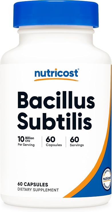 Nutricost Bacillus Subtilis (10 Billion CFU) 60 Capsules, Vegan, GMO-Free | Gluten-Free