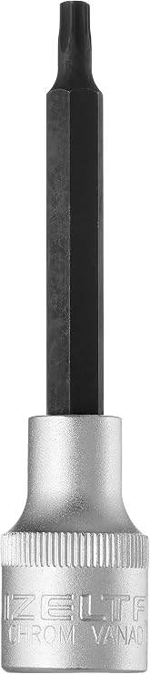 İzeltaş 1113064227 T 27 1/2" Uzun Star (Tor X) Uçlu Lokma Anahtar (100 mm), Krom, T27