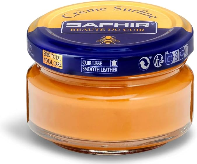 SAPHIR Creme Surfine Pommadier Shoe Polish - Beeswax Cream for Leather Products