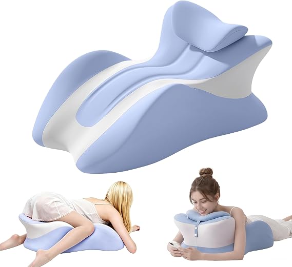 Memory Foam Wedge Pillow, 27 Intimacy Couples Pillow- Blue