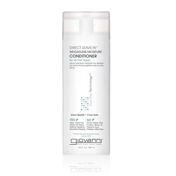 GIOVANNI Direct Leave In Weightless Moisture Conditioner, Co-Wash, 8.5 oz