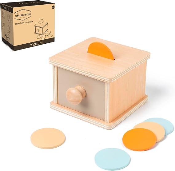 YAANI Montessori Coin Box, Imbucare Box, Object Permanence Box, Montessori Toys for 1 Year olds, Baby Activity 12 Months