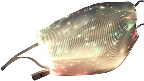 7 Color Lights LED Light Up Face Mask Glowing Luminous Dust Mask for Party Festival Rave Rechargeable USB Battery