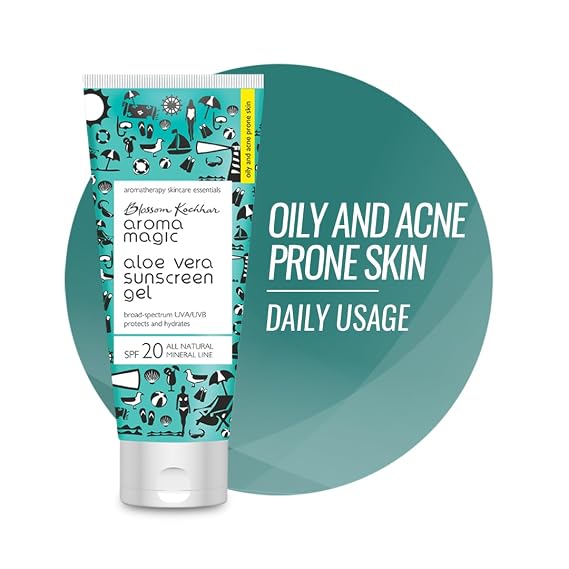 Aroma Magic Aloe Vera SPF 20 Sunscreen Body Gel | 3.38 Fl Oz (100ml) | with Broad Spectrum UVA/UVB Protection | Natural Face Sunblock for Men & Women