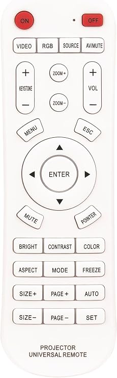 Universal Projector Remote Control | Replacement Compatible with Most Epson/Optoma/Samsung/Panasonic/Viewsonic/Infocus/Benq/Sanyo/NEC/Toshiba/Sony Projectors