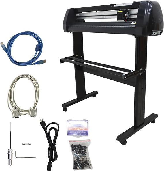 TECHTONGDA Vinyl Cutter 24in Cutting Plotter, Paper Feed Vinyl Cutter Plotter with LCD Display