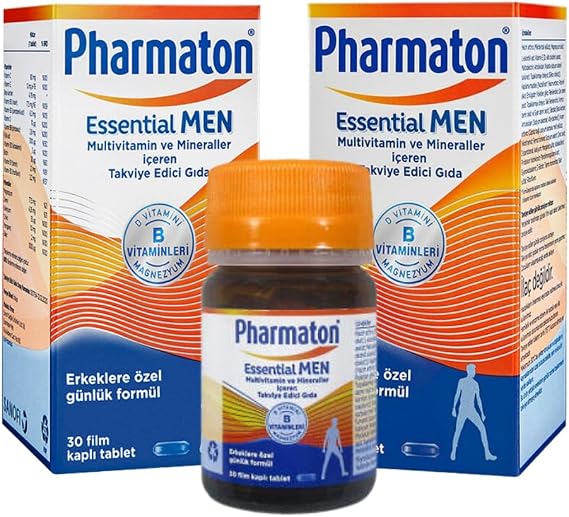 Pharmaton Essential Men, 30 Tablet (Magnezyum, Vitamin B, Vitamin D, Multivitamin ve Mineraller)