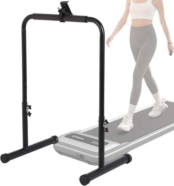 Handle Bar for Walking Pad Only, 23.6 Inch Wide Walking Pad Handle Bar with Phone Holder, Comfortable Grip Treadmill Bar to Hold, 31.1in-39.37in Height Adjustable Treadmill Handlebar Attachment