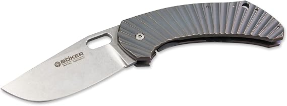 Boker Knife 112629 Aurora Plain Edge Blade Titanium Handle