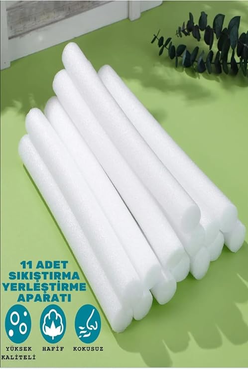 Sünger Çubuk Koltuk Örtüsü Koltuk Kılıfı oval Sandalye Örtüsü Sıkıştırma Aparatı 11 adet siyah-beyaz beyaz gri 31 cm