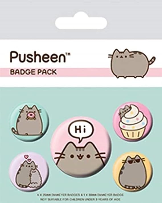 Pusheen Says Hi Badge Pack, Multi-Color, 10 x 12.5cm