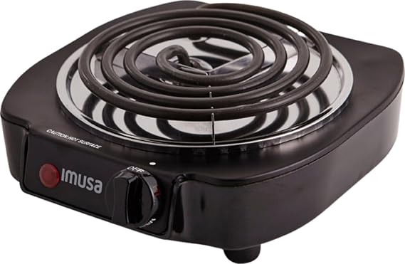 IMUSA USA GAU-80305 Electric Single Burner 1100-Watts, Black