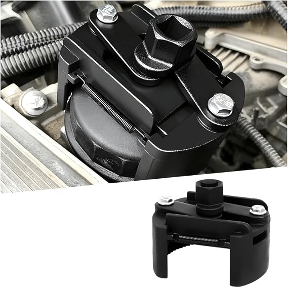Car Oil Filter Wrench Removal Tool, Adjustable 2.36 Inch to 3.15 Inch Vehicle Oil Filter Cap Socket Wrench with Non-Slip Serrated Jaws, Automotive Accessories, Universal Fit