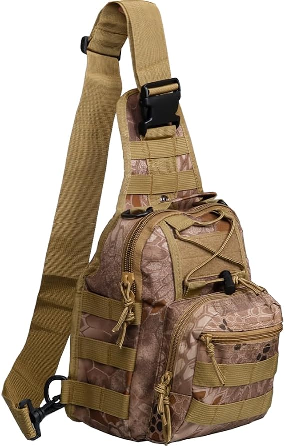 NuCamper Tactical Sling Bag Pack Military Rover Shoulder Backpack Molle Assault Range Bags Men's Chest Pack for Hiking,Travel