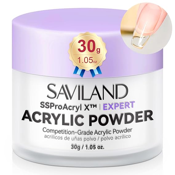 SAVILAND Ultra Smooth Clear Keratin Acrylic Powder for Nail Extensions