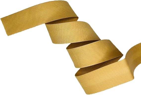 Wide Single Fold Bias Tape Hem Facing - 3 Yds. x 7/8" Tan Bias Tape - Binds Straight or Curved Edges on Seams and Hems - Sewing Bias Tape