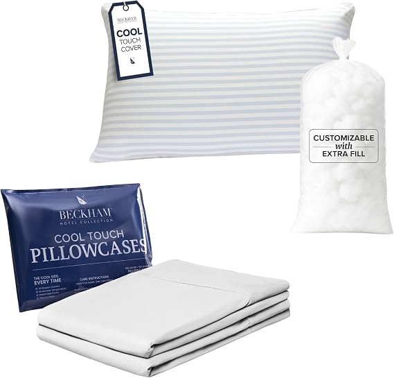 Beckham Hotel Collection Summer Sanctuary King Pillow & Cooling Pillowcases, White
