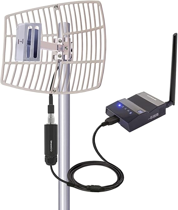 C.Crane CC Vector Extended Long Range WiFi Receiver System - Works with All Devices - Receives Distant WiFi Signal for Phones, Computers, Smart TVs, Gaming Consoles, Gual-Band Capability, 2.4GHz