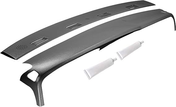 DashSkin Two Piece Molded Hard Plastic Dash Cover Compatible with 2002-2005 Dodge Ram (2003-2005 Ram 2500 & 3500) in Dark Slate Grey - Hard Molded Plastic Dashboard Cap