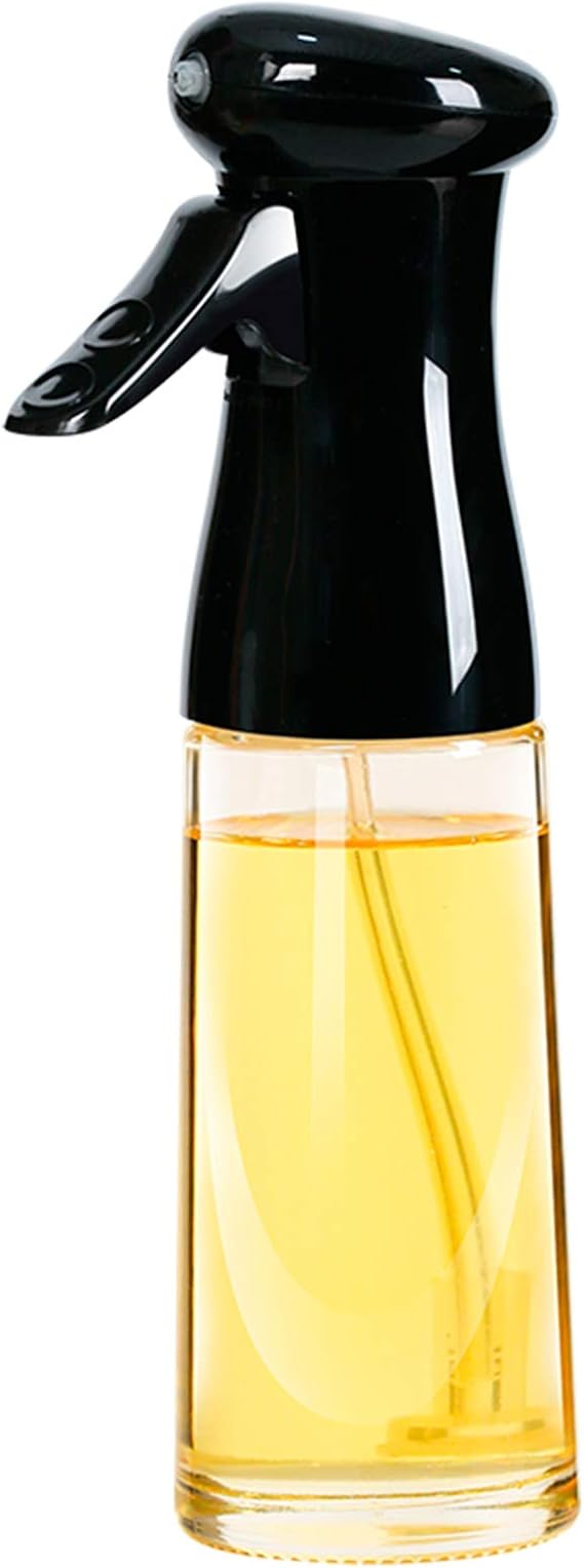 Olive Oil Sprayer for Cooking, Glass Oil Dispenser Spray Bottle, Food Grade Oil Spritzer Mister Sprayer for Kitchen, Frying, Air Fryer, Baking, Salad Grilling - Leakproof Top-Cap 6oz
