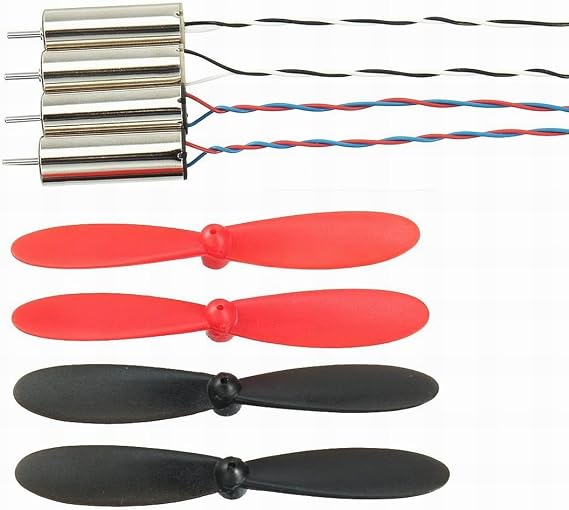 Coreless Motor DC 3.7V 45000RPM 7 x 20mm Micro Brush Motor with 4 Helicopter Propellers for Quadcopter Drone Model FPV DIY Set of 4