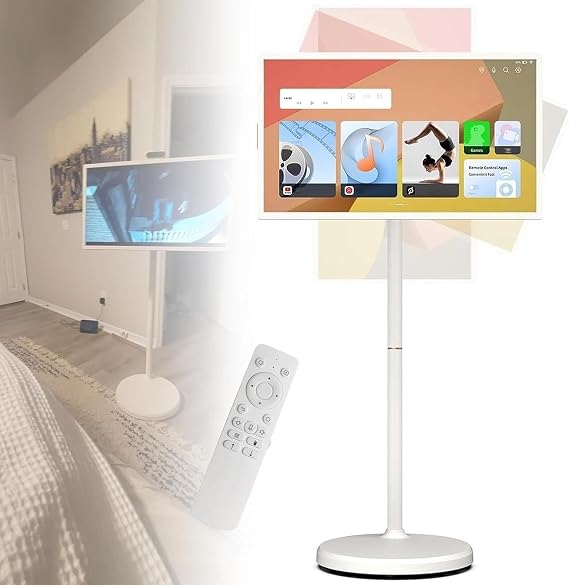 21.5"/24"/27"/32" FHD Smart Portable TV, Rotatable Outdoor TV, 1080P Touch Screen Monitor, Android 12/13, All-in-One Home Entertainment Center 27"(8+128GB)