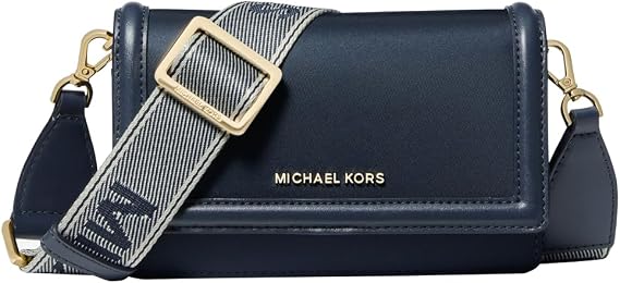 Michael Kors Jet Set Small Phone Web Strap Crossbody, Navy, One Size