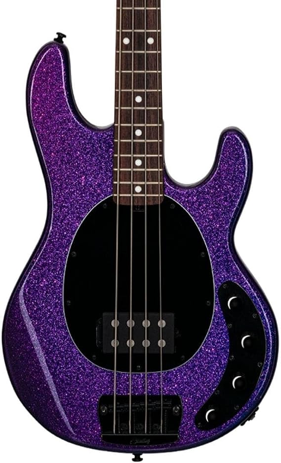 Sterling by Music Man 4 String Bass Guitar, Right, Purple Sparkle (RAY34-PSK-R2)